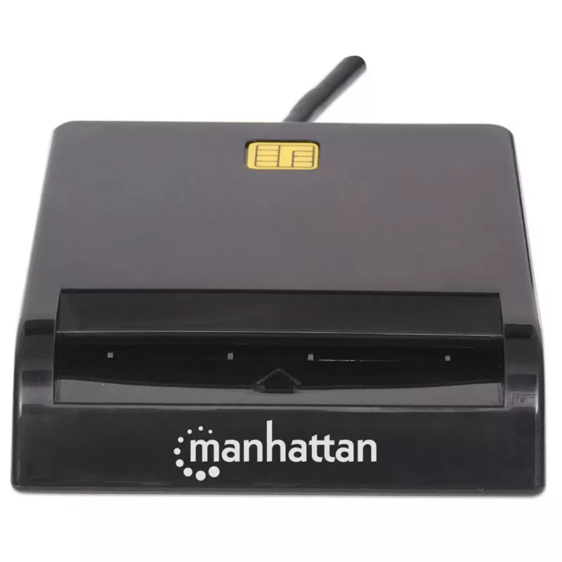 Manhattan 102049 lettore di smart card a contatto, USB-A 2.0, 12 Mbps, cavo 1,05 m, nero, custodia in ABS