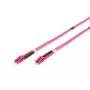 Cavo patch in fibra ottica DIGITUS, LC su LC multimodale OM4 - 3m; duplex, colore RAL4003, lunghezza 3m