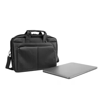 Borsa portadocumenti NATEC Gazelle 39,6 cm (15,6 pollici) nylon, 2 scomparti, tracolla, nero