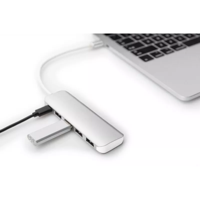DIGITUS hub USB-C 4 porte PD 4x USB 3.0, 1x ricarica PD, grigio