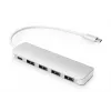 DIGITUS hub USB-C 4 porte PD 4x USB 3.0, 1x ricarica PD, grigio