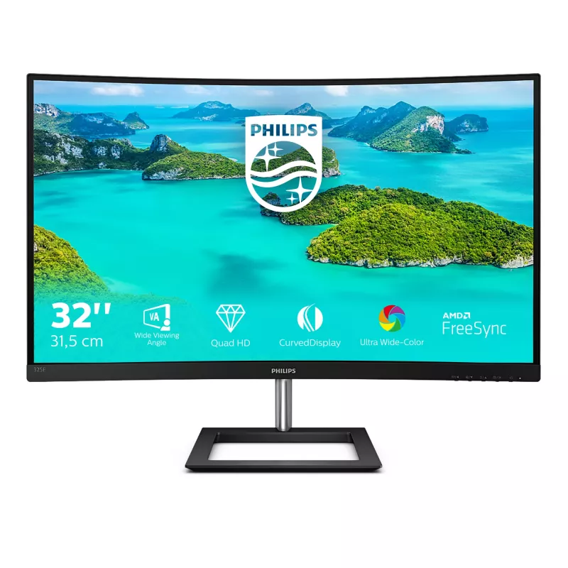 Philips E Line 325E1C/00 monitor per computer 80 cm (31.5 pollici) 2560 x 1440 pixel Quad HD LCD nero