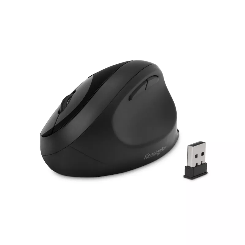 Kensington Pro Fit Ergo mouse wireless – nero, per destrimani, RF Wireless + Bluetooth, 1600 DPI, nero