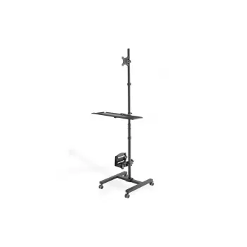 Postazione di lavoro mobile DIGITUS (supporto monitor, supporto PC) portata max 8 kg, schermo 32