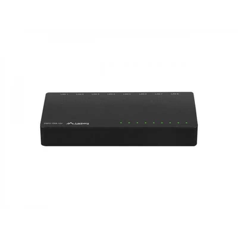 Switch LANBERG Dsp2-1008-12v 8x 1gb/s unmanaged Gigabit Ethernet desktop 12v