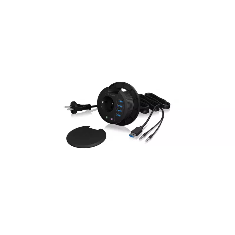 ICY BOX IB-HUB1430 presa nero