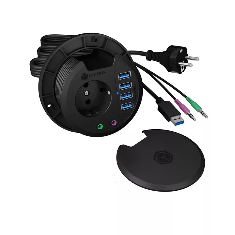 ICY BOX IB-HUB1430 presa nero