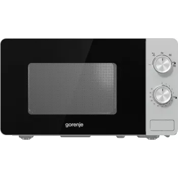 Microonde Solo Gorenje MO20E1S — 20 l, 800 W, manopola, piatto rotante 270 mm, acciaio inox/nero