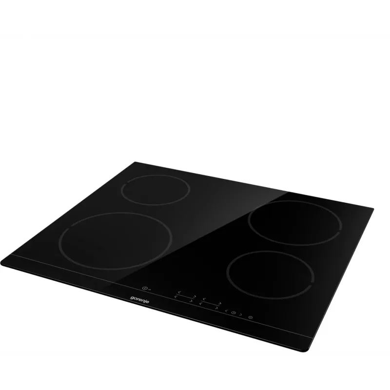 Piano cottura in ceramica da incasso Gorenje ECT641BSC, 60 cm, 4 zone, controllo touch, nero