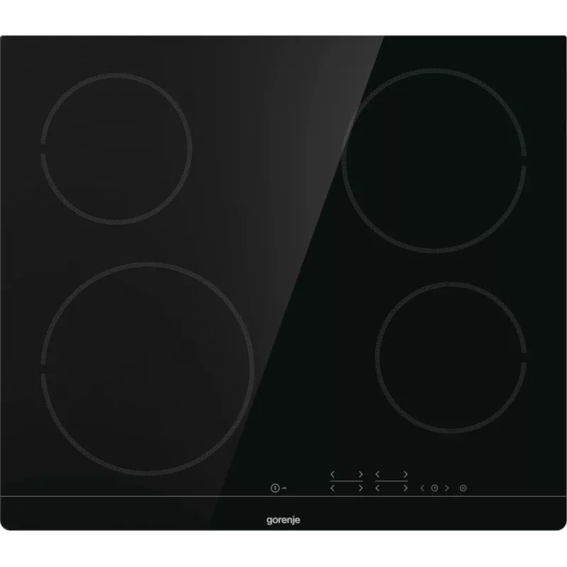 Piano cottura in ceramica da incasso Gorenje ECT641BSC, 60 cm, 4 zone, controllo touch, nero