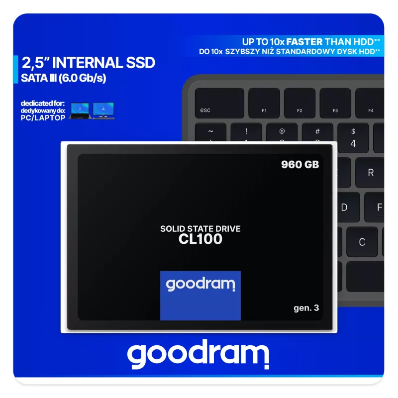 Unità SSD Goodram 960 GB 2,5 pollici SATA III SSDPR-CL100-960-G3