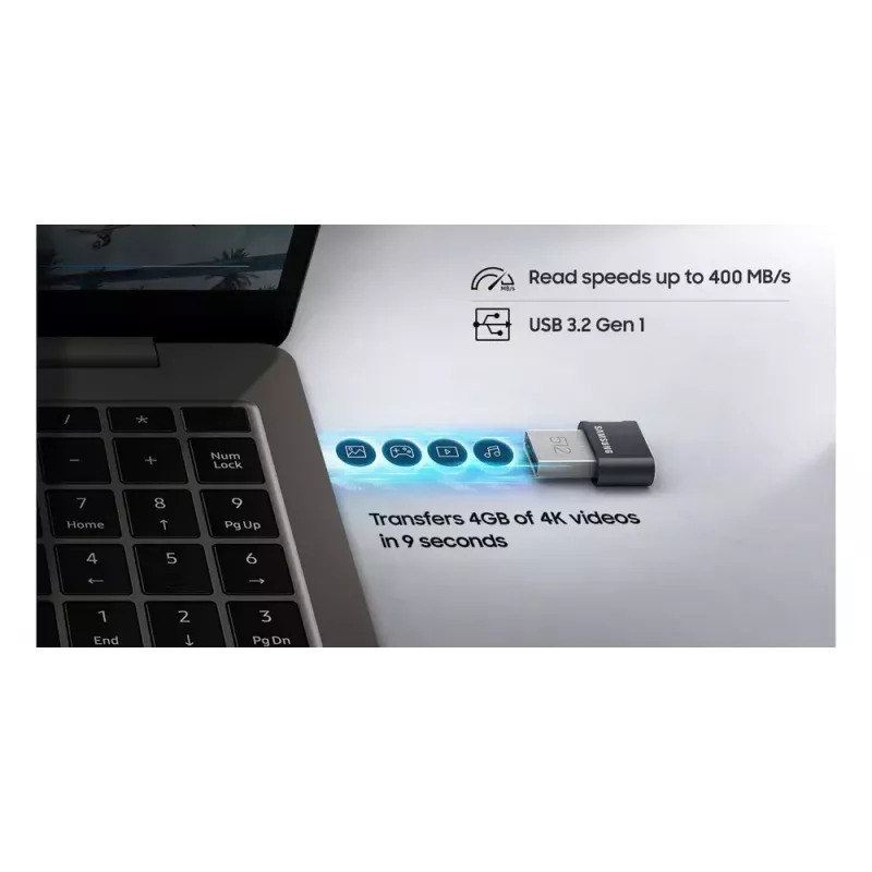 Samsung MUF-128AB unità flash USB 128 GB USB Type-A 3.2 Gen 1 (3.1 Gen 1) grigio, argento