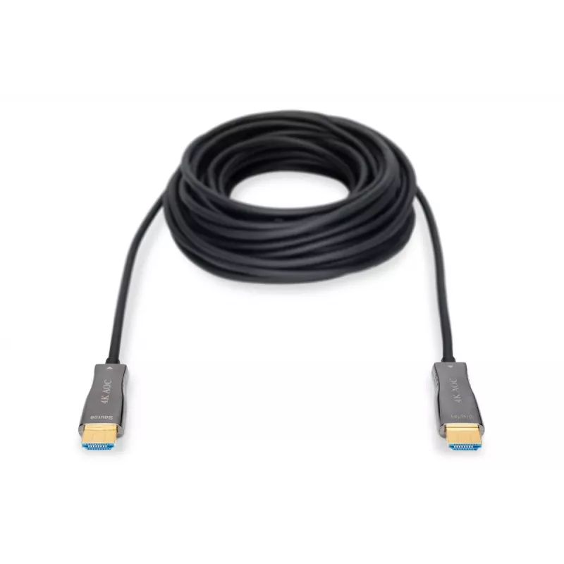 Cavo in fibra ottica ibrida HDMI AOC DIGITUS, Type A M/M, 15m UHD 4K@60Hz, CE, nero