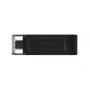 Kingston Technology DataTraveler 64GB USB-C 3.2 Gen 1 70, 64 GB, USB Type-C, 3.2 Gen 1 (3.1 Gen 1), con cappuccio, 7 g, nero