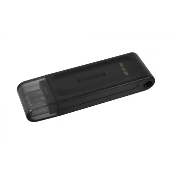 Kingston Technology DataTraveler 64GB USB-C 3.2 Gen 1 70, 64 GB, USB Type-C, 3.2 Gen 1 (3.1 Gen 1), con cappuccio, 7 g, nero