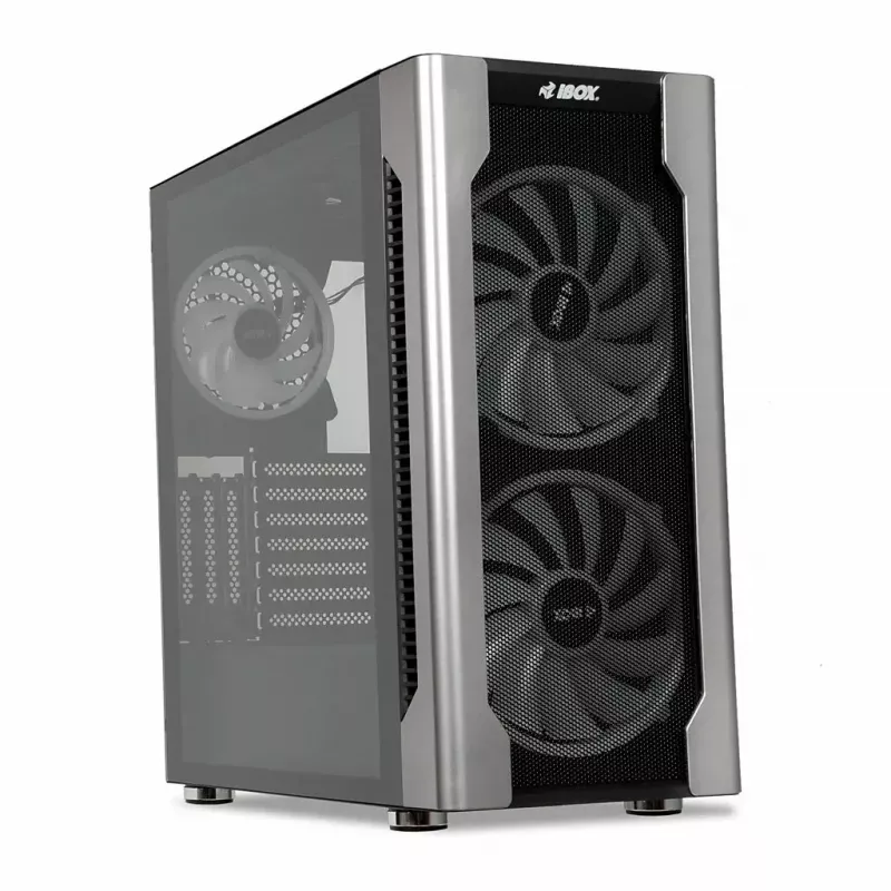Case PC IBOX Chiron ZH68 Gaming, mid tower ATX, supporto EATX, nero, finestra laterale, illuminazione