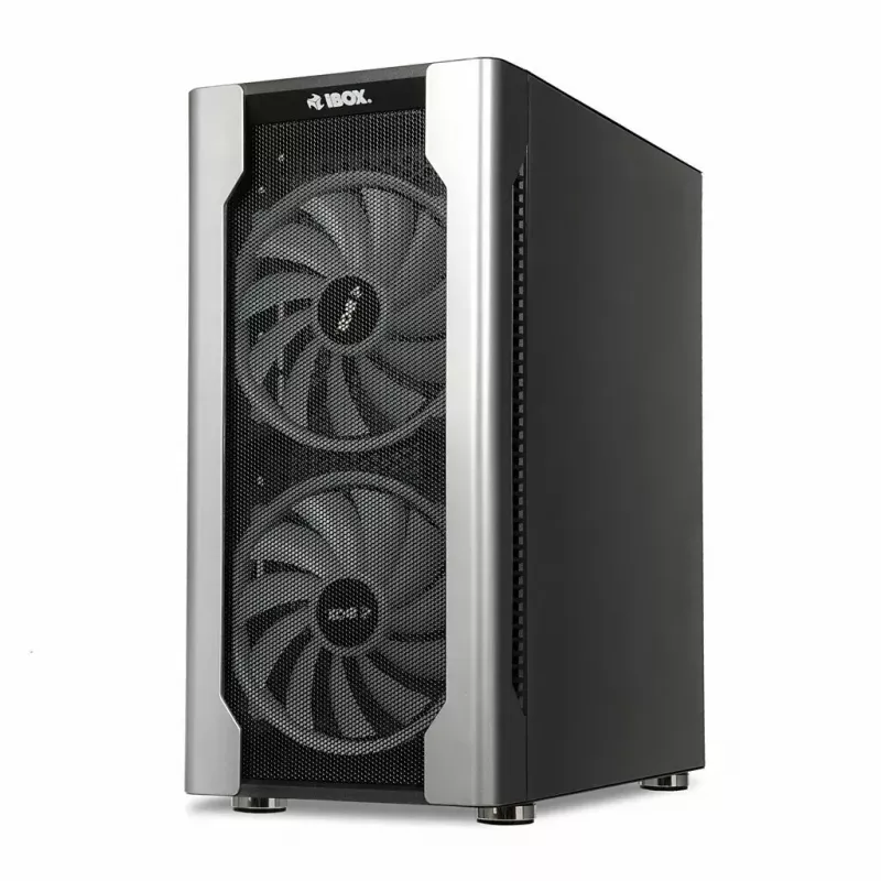 Case PC IBOX Chiron ZH68 Gaming, mid tower ATX, supporto EATX, nero, finestra laterale, illuminazione