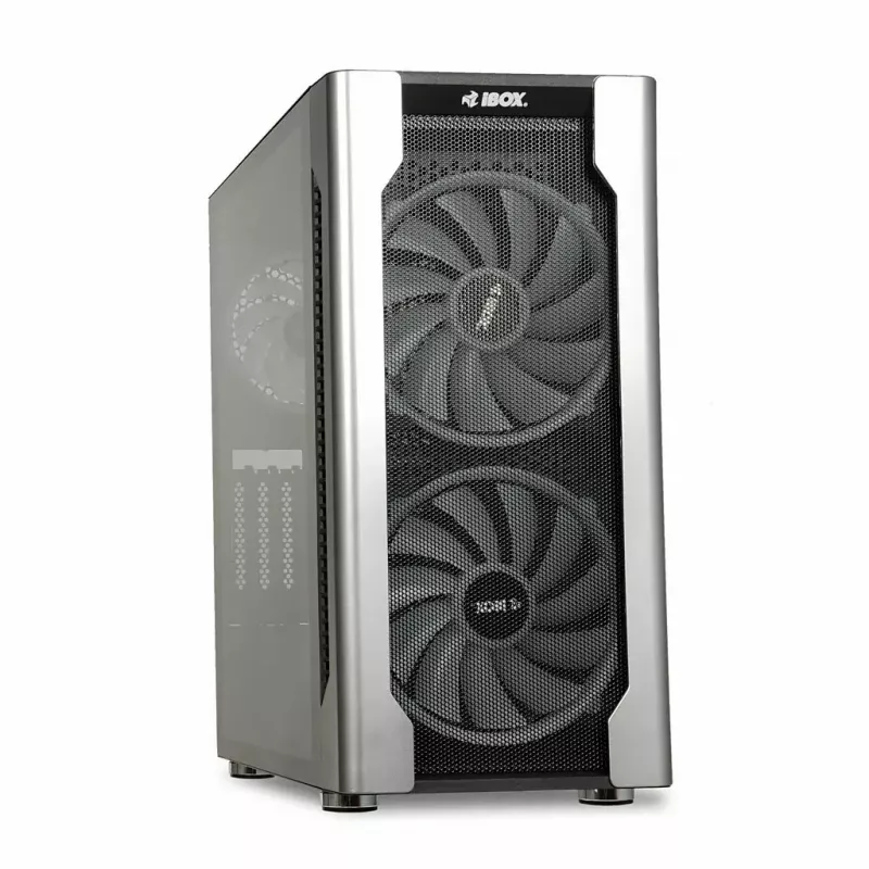 Case PC IBOX Chiron ZH68 Gaming, mid tower ATX, supporto EATX, nero, finestra laterale, illuminazione