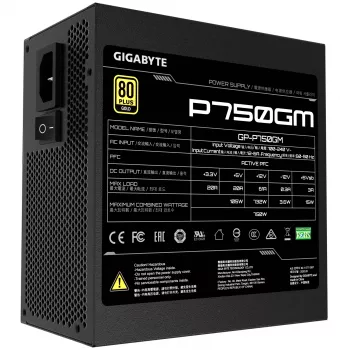Alimentatore Gigabyte P750GM 750 Watt efficienza 80 PLUS GOLD, PFC attivo, MTBF 100000 ore