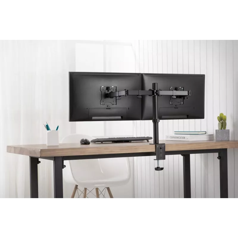 DIGITUS supporto universale a morsa per doppio monitor 17-32