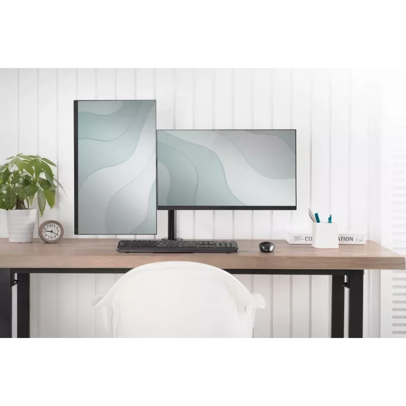 DIGITUS supporto universale a morsa per doppio monitor 17-32