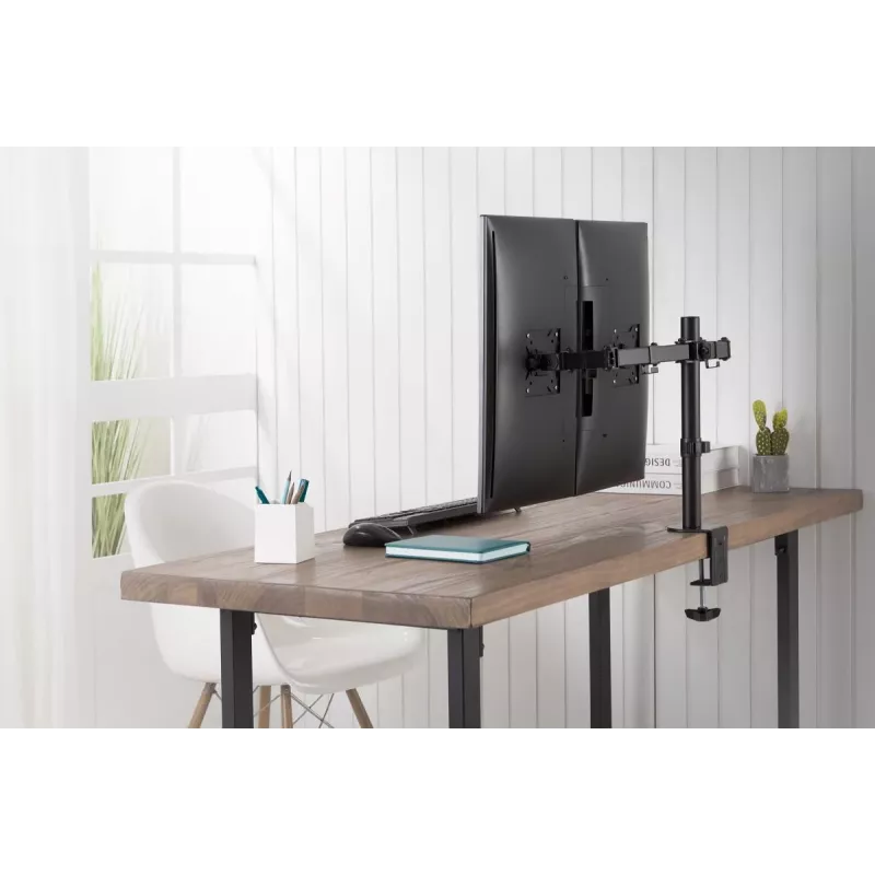 DIGITUS supporto universale a morsa per doppio monitor 17-32