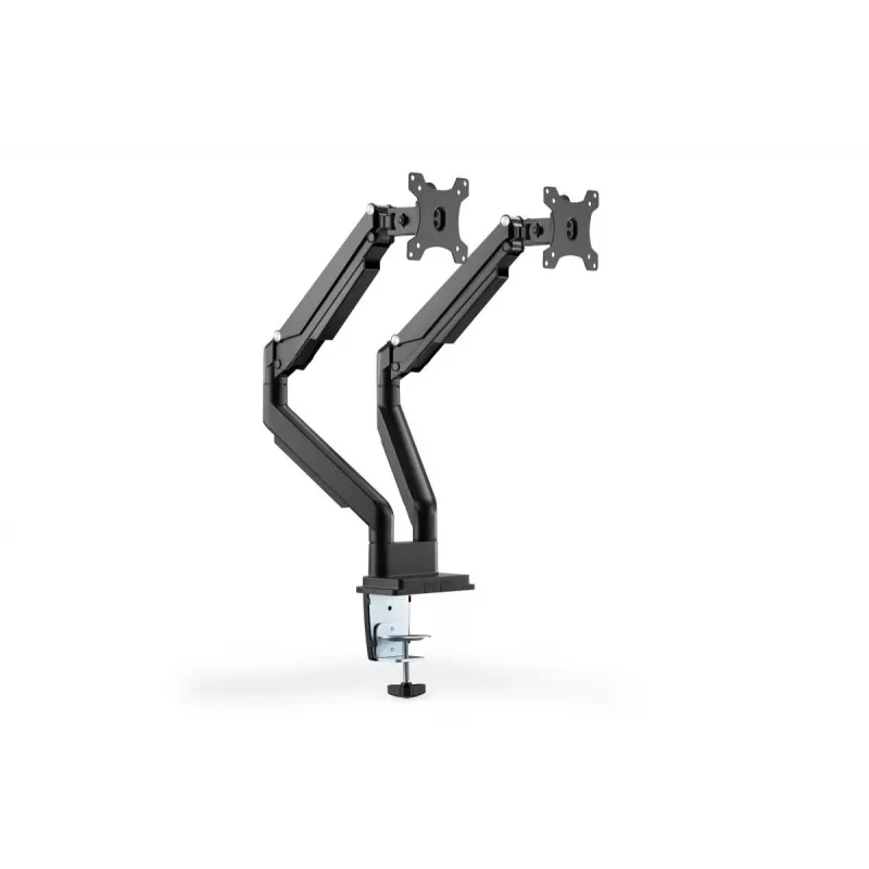 DIGITUS supporto universale a morsa per doppio monitor con molla a gas 17-32