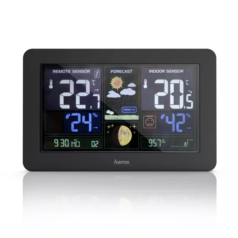 Stazione meteo a batteria Hama Premium Black 00186380