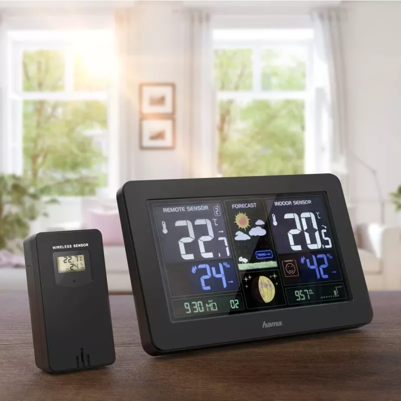 Stazione meteo a batteria Hama Premium Black 00186380