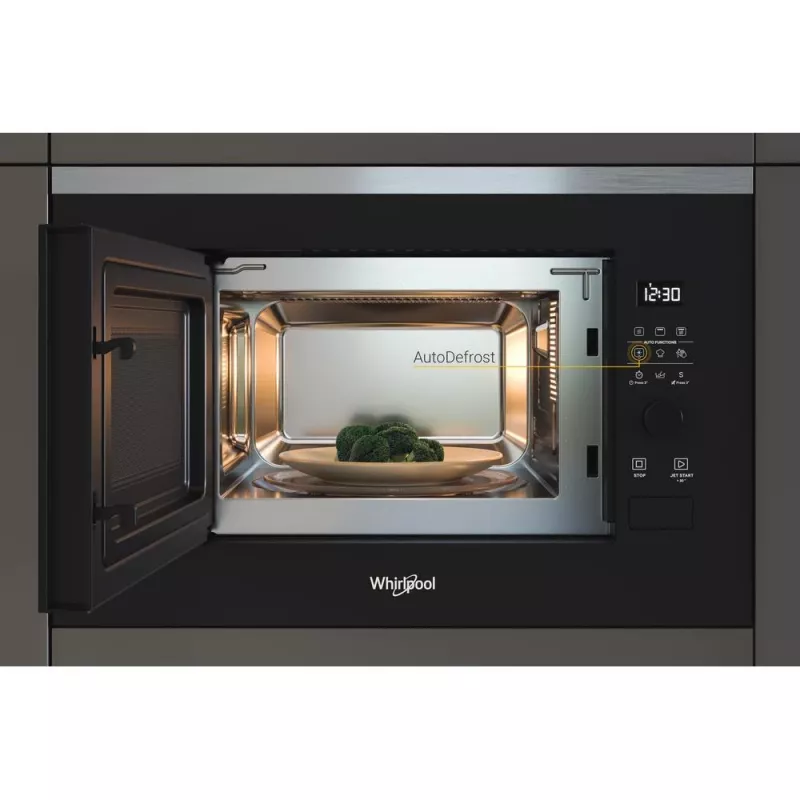 Microonde da incasso con grill WHIRLPOOL WMF201G, 800 W, 20 L, acciaio inox/nero