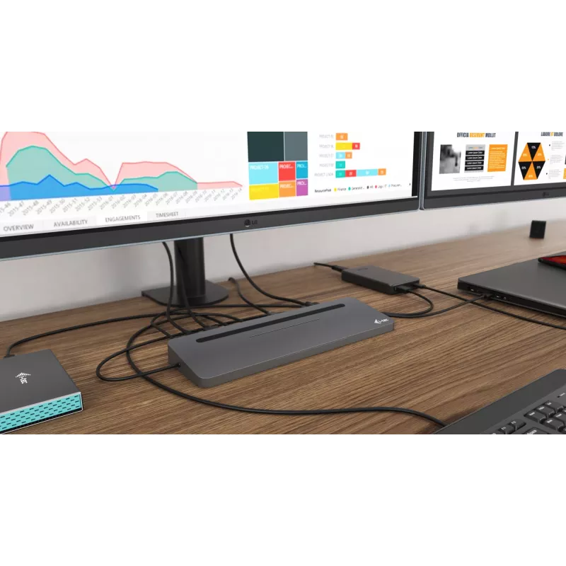 Docking station ergonomica in metallo i-tec USB-C 4K 3x display + Power Delivery 85 W