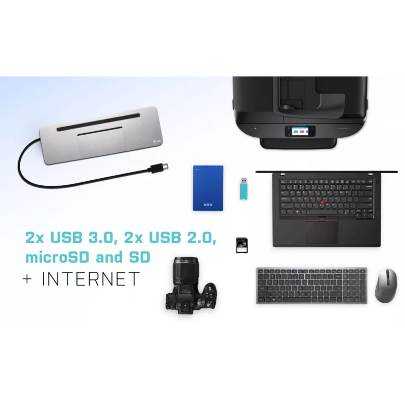 Docking station ergonomica in metallo i-tec USB-C 4K 3x display + Power Delivery 85 W