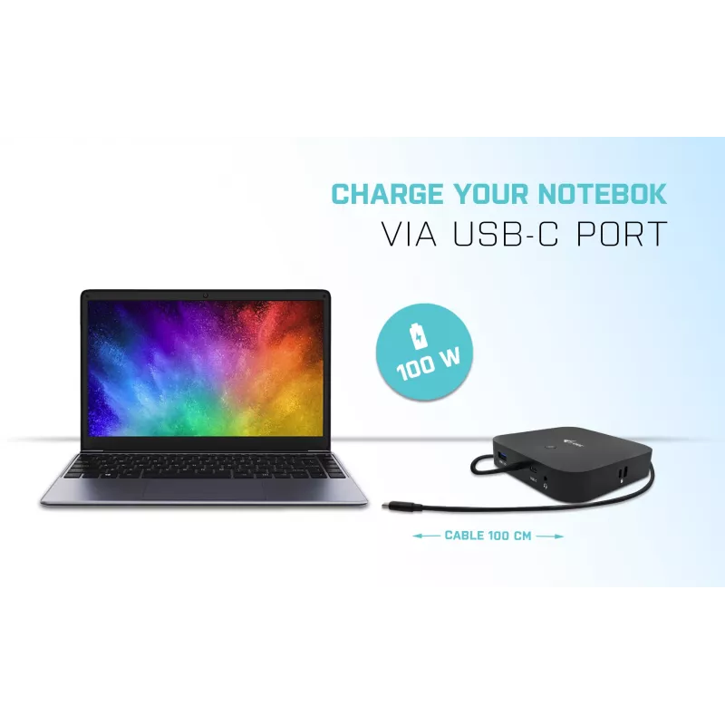 Docking station i-tec USB-C doppio display con Power Delivery 100 W
