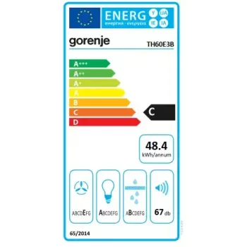 Cappa aspirante Gorenje TH60E3B da sottopensile (estraibile) nero 350 m³/h