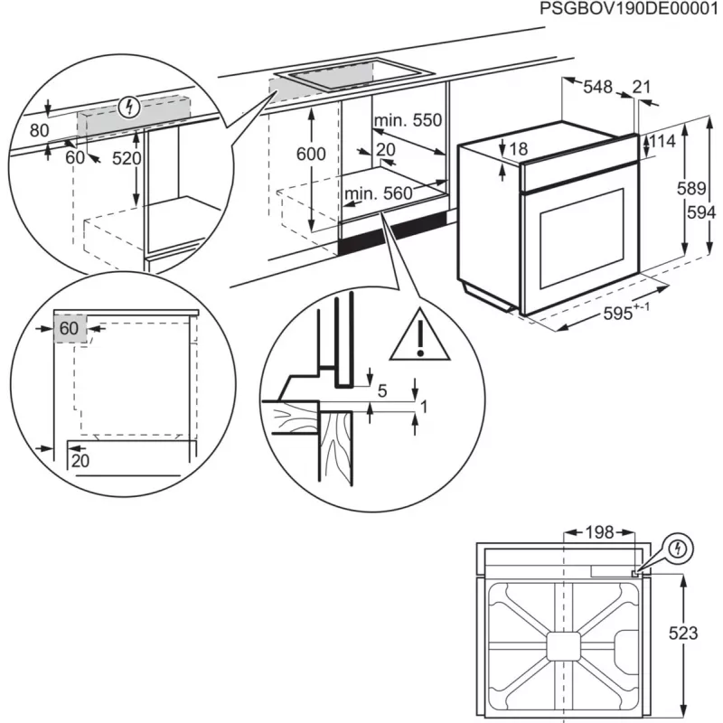 Electrolux EOF3H40X 2790 W nero, acciaio inox