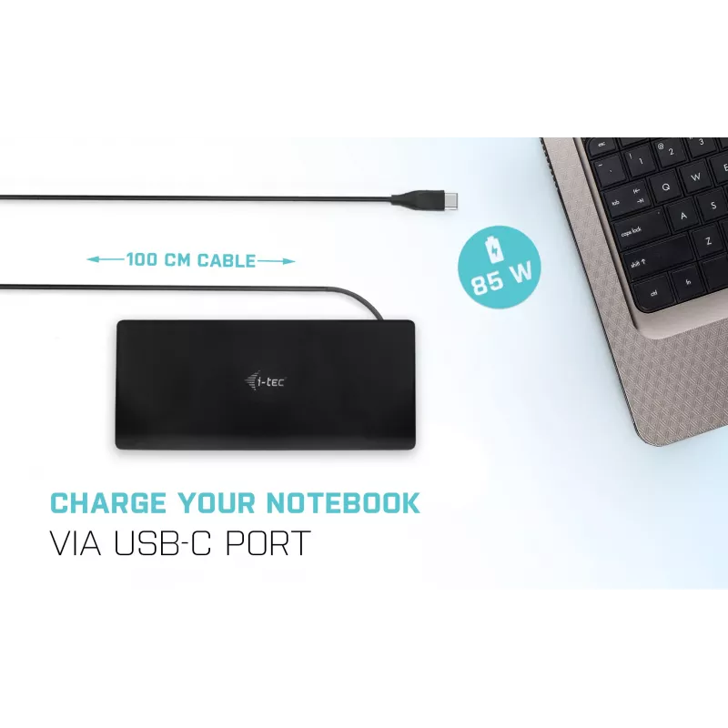 Docking station i-tec USB-C Quattro Display con Power Delivery 85 W