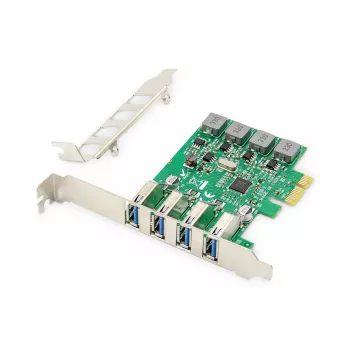 Scheda di espansione PCIe USB 3.0 DIGITUS, 4 porte A/F, chipset: VL805, autoalimentata