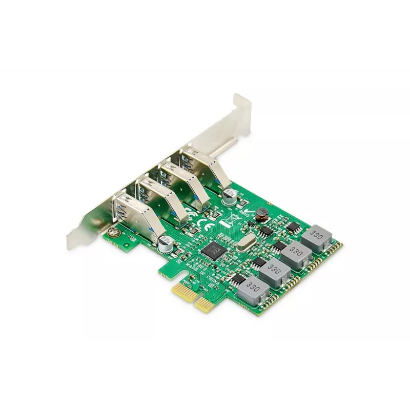 Scheda di espansione PCIe USB 3.0 DIGITUS, 4 porte A/F, chipset: VL805, autoalimentata