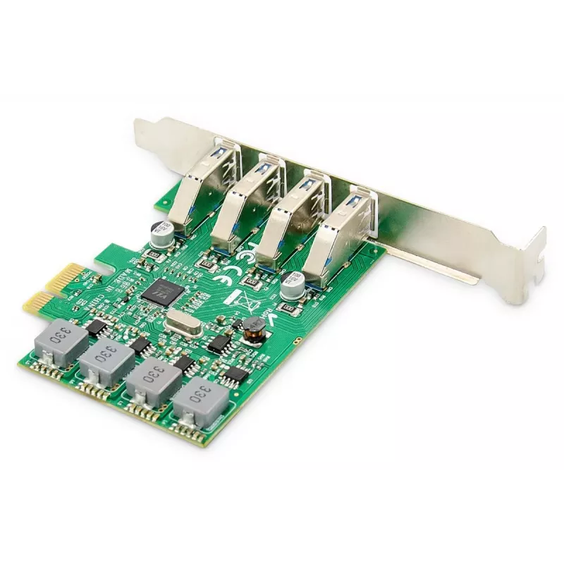 Scheda di espansione PCIe USB 3.0 DIGITUS, 4 porte A/F, chipset: VL805, autoalimentata