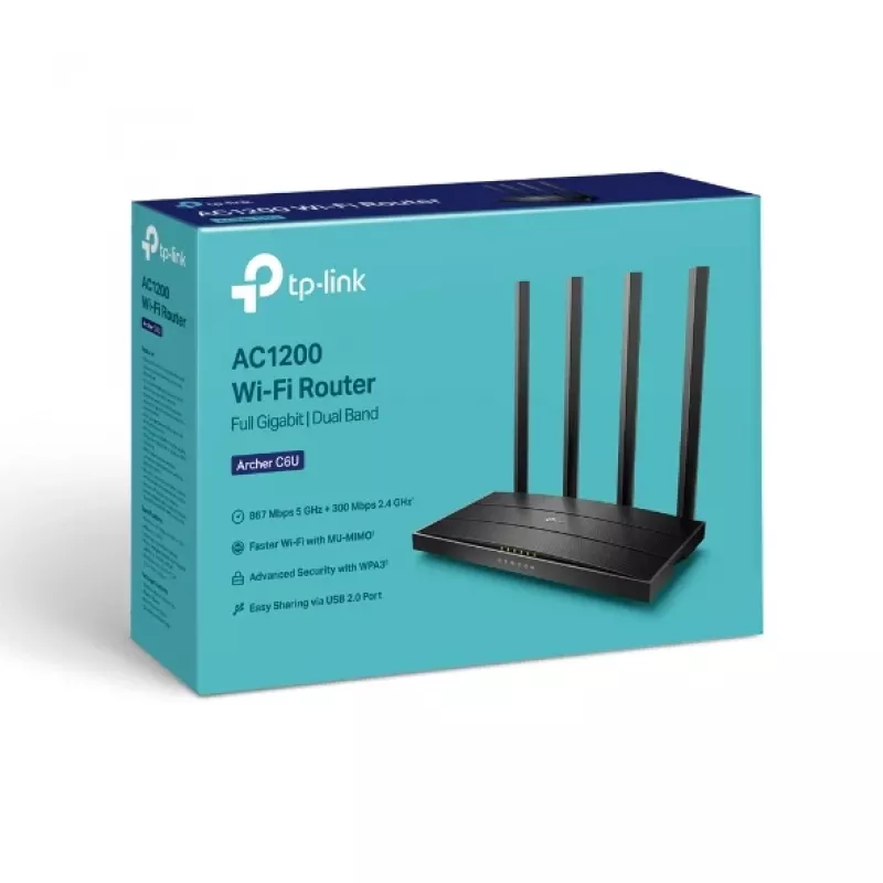 TP-Link Archer C6U router Wi-Fi Gigabit Ethernet dual band (2,4 GHz / 5 GHz) nero