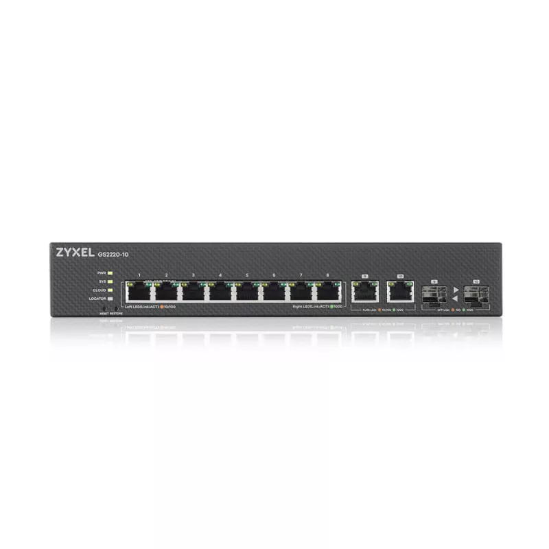 Zyxel GS2220-10-EU0101F Switch di rete Managed L2 Gigabit Ethernet (10/100/1000) nero