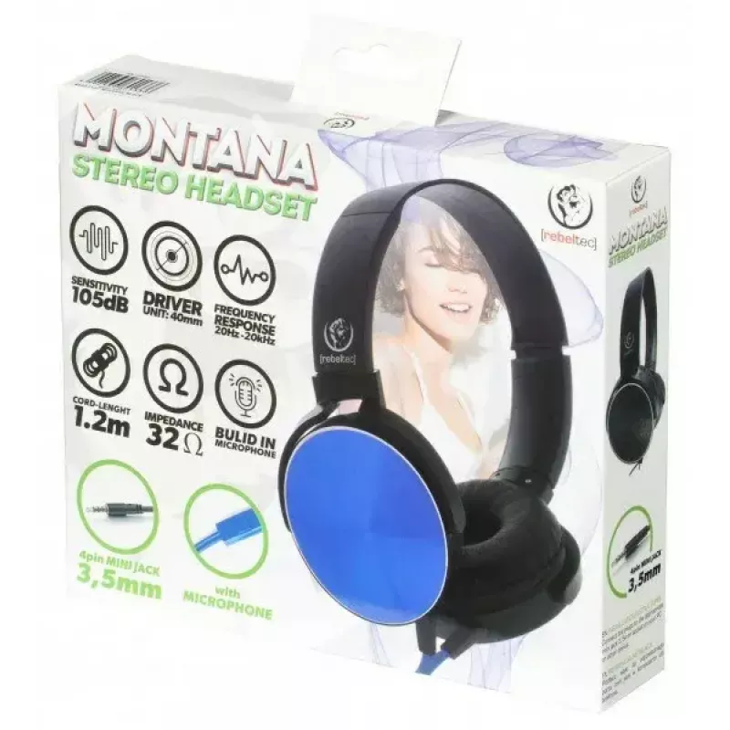 Cuffie stereo Rebeltec MONTANA BLU