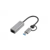 Adattatore i-tec Metal USB-C/USB-A 2.5Gbps Ethernet, con filo, USB Type-A/USB Type-C, Ethernet, 2500 Mbit/s, grigio