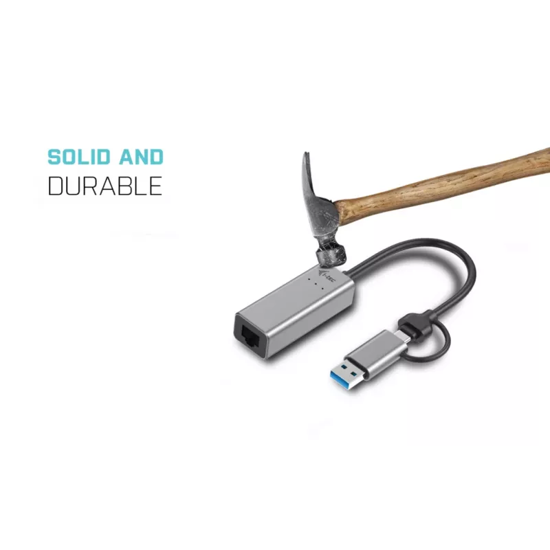 Adattatore i-tec Metal USB-C/USB-A 2.5Gbps Ethernet, con filo, USB Type-A/USB Type-C, Ethernet, 2500 Mbit/s, grigio