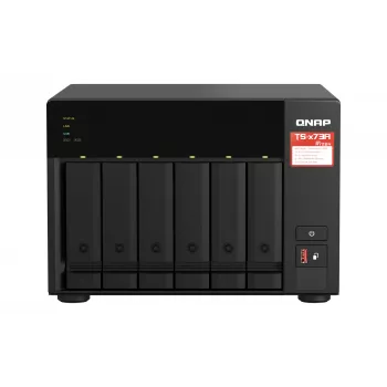 QNAP TS-673A NAS Tower Ryzen Embedded V1500B 8 GB DDR4 0 TB QNAP Turbo System nero