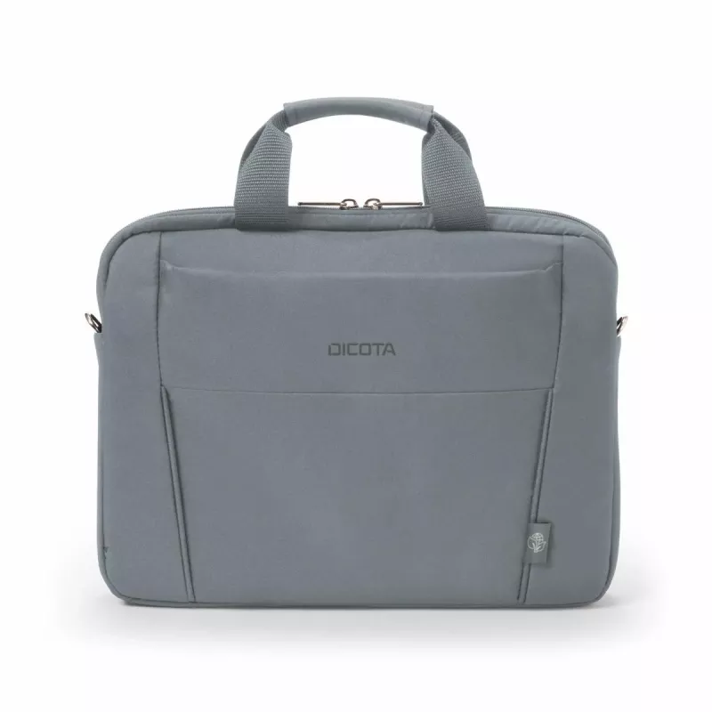 DICOTA Eco schlank Case Base – Borsa per notebook 13–14,1 pollici – Grigio / 300d RPET Poliestere