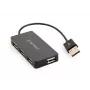 Hub USB Gembird UHB-U2P4-04 – 4 porte USB 2.0, Plug-and-Play, nero, 480 Mbit/s