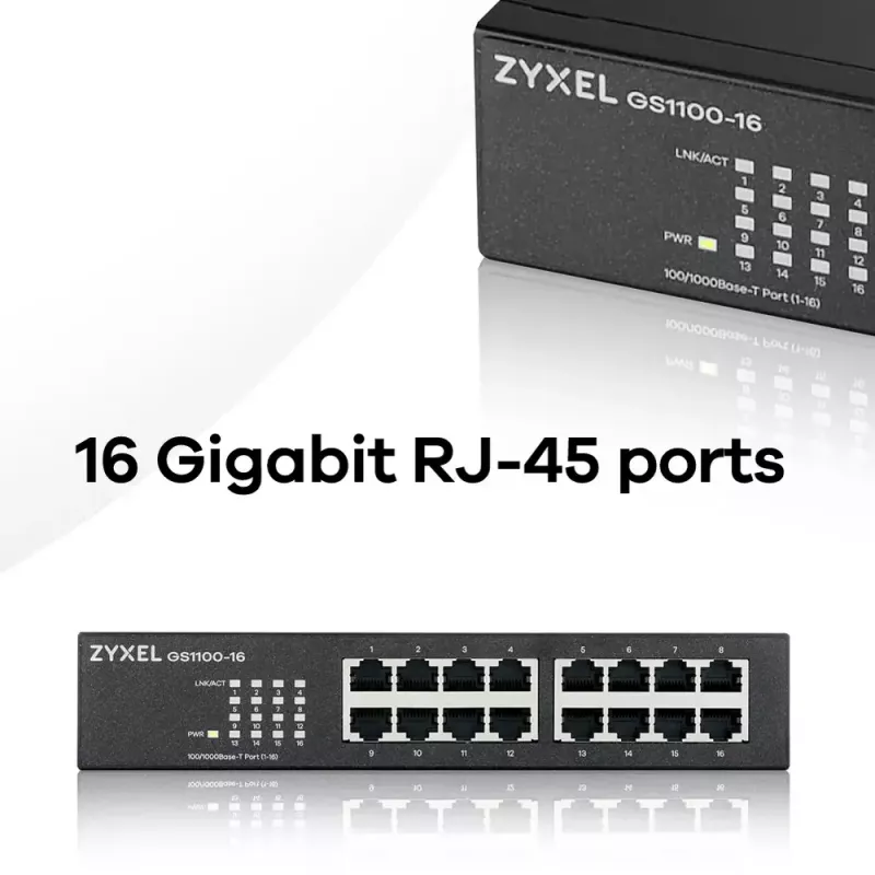 Zyxel GS1100-16 Gigabit Ethernet non gestito (10/100/1000)