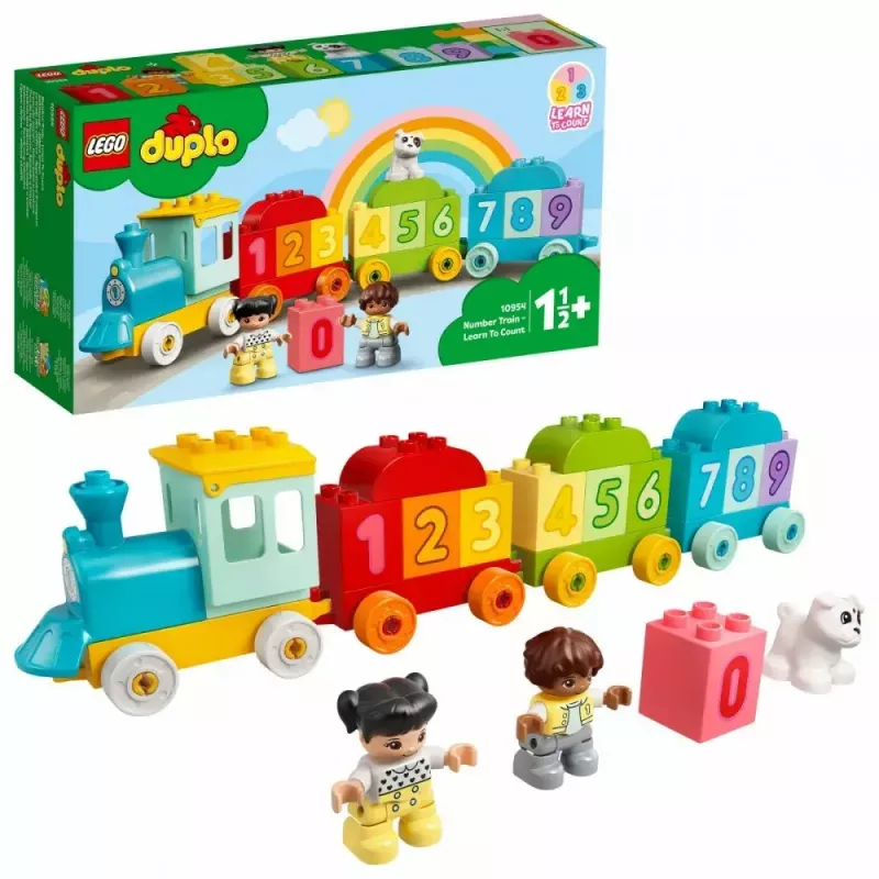 LEGO DUPLO Treno dei numeri 10954 – treno didattico con vagoni numerati per contare e ordinare