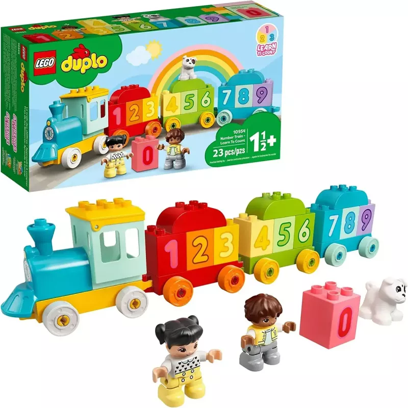 LEGO DUPLO Treno dei numeri 10954 – treno didattico con vagoni numerati per contare e ordinare